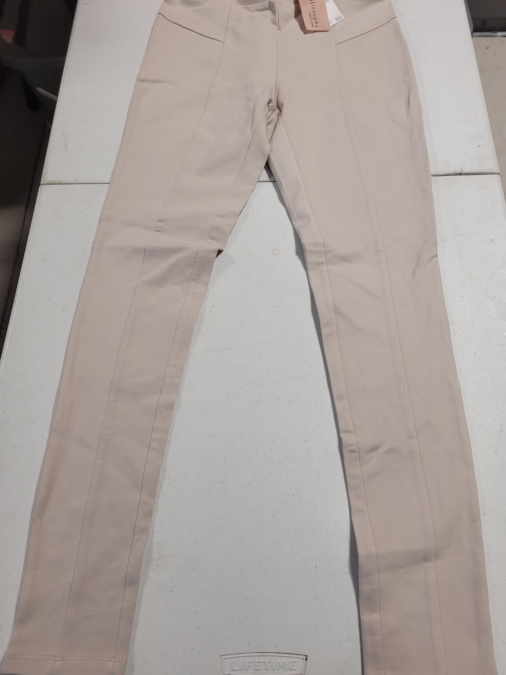 Philosophy Beige Skinny Straight-Leg Pants